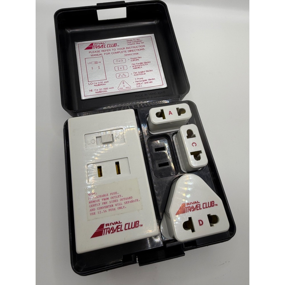 Rival Travel Club TC-661 Dual Converter Adaptor Plug Set International Universal